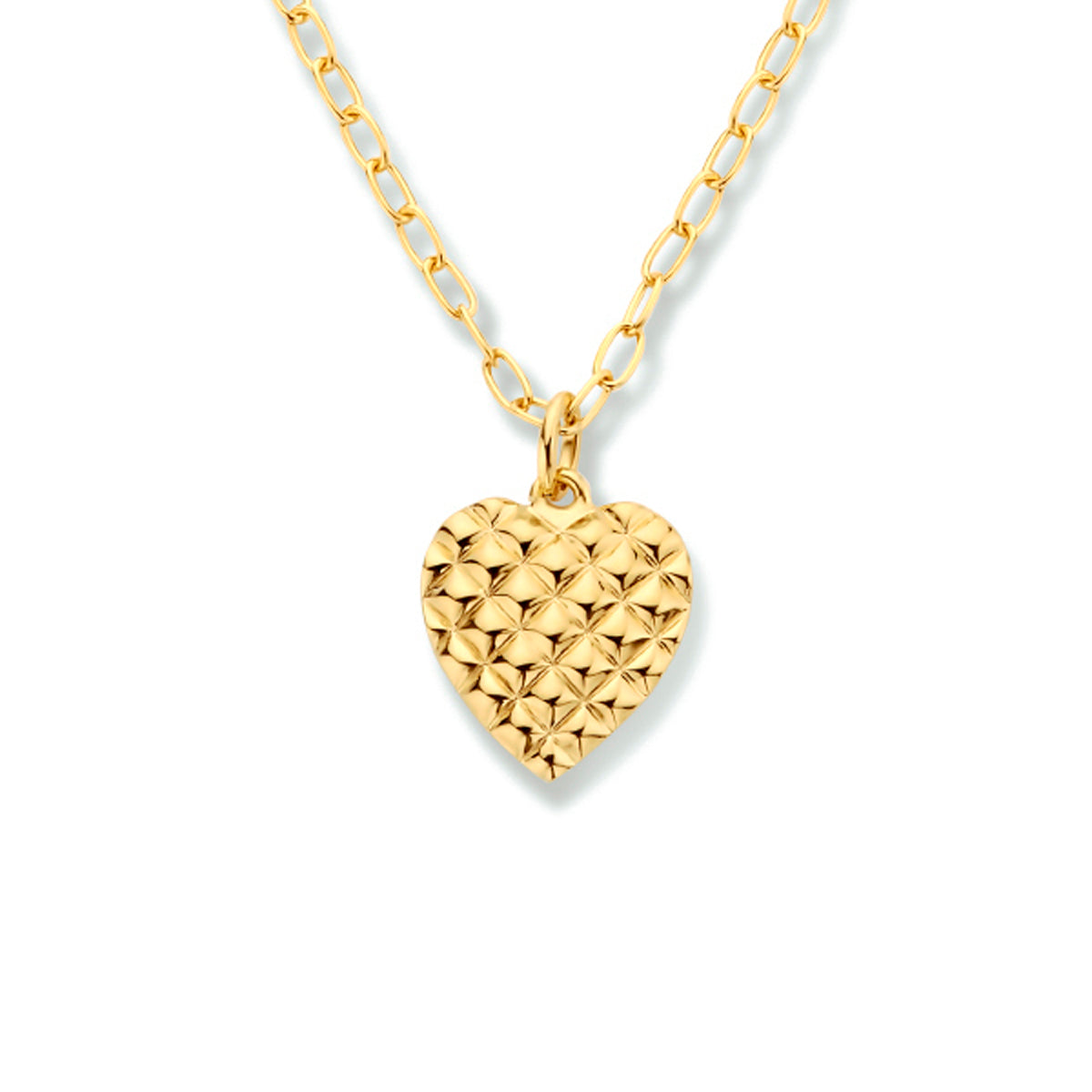 Collier hart 42 + 3 cm zilver verguld (geel)