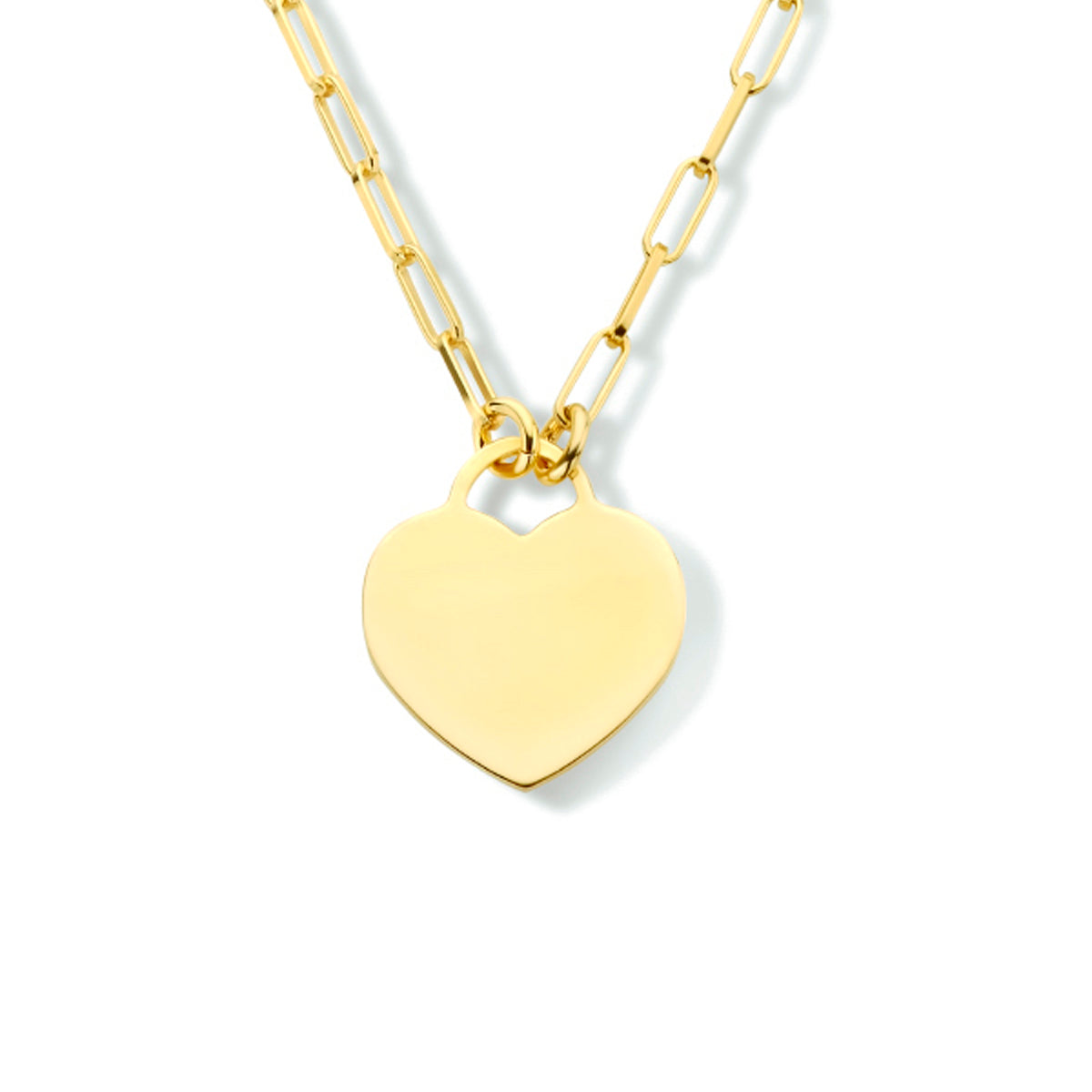 Graveercollier hart 42 + 3 cm zilver verguld (geel)