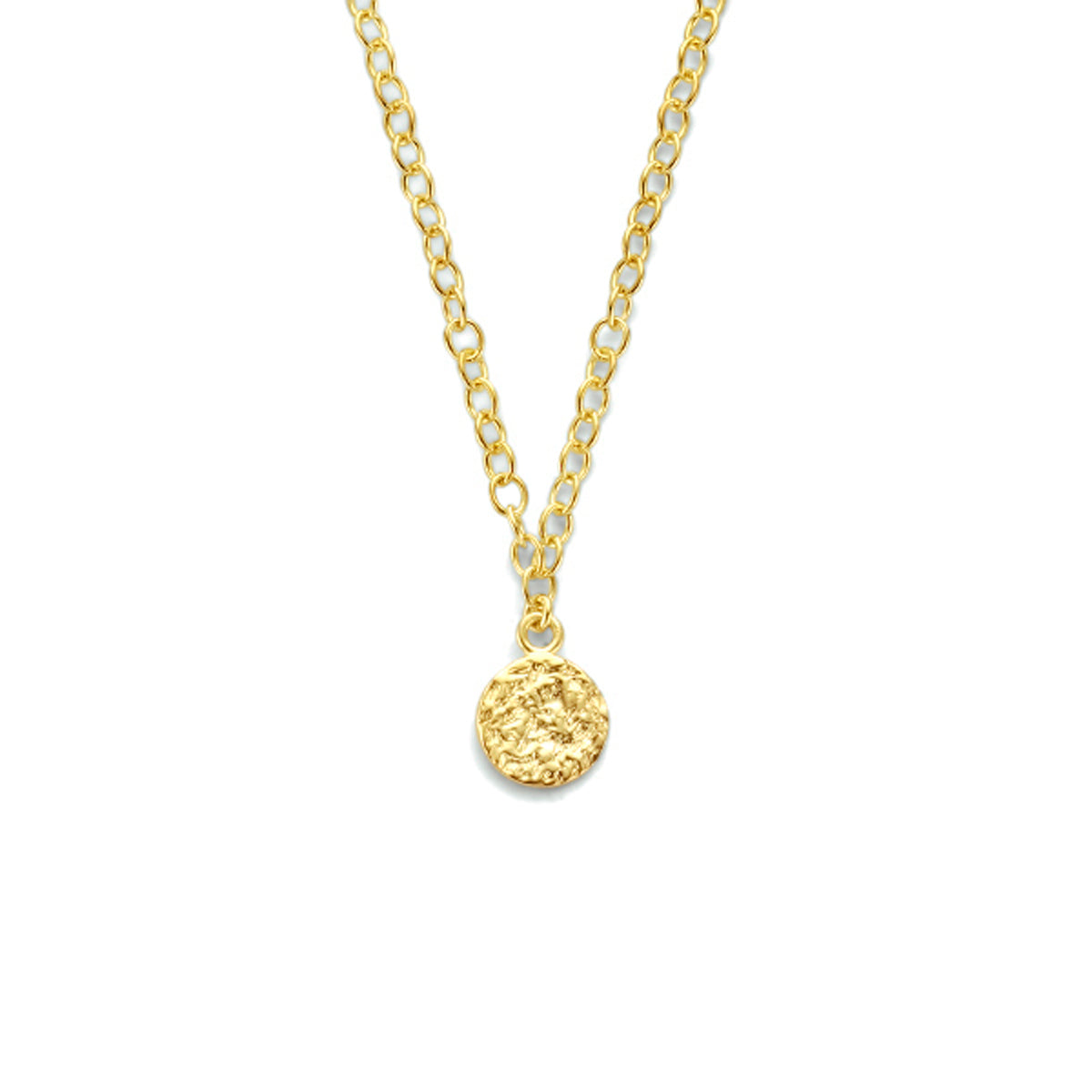 Collier rondjes gediamanteerd 41 + 4 cm zilver verguld (geel)