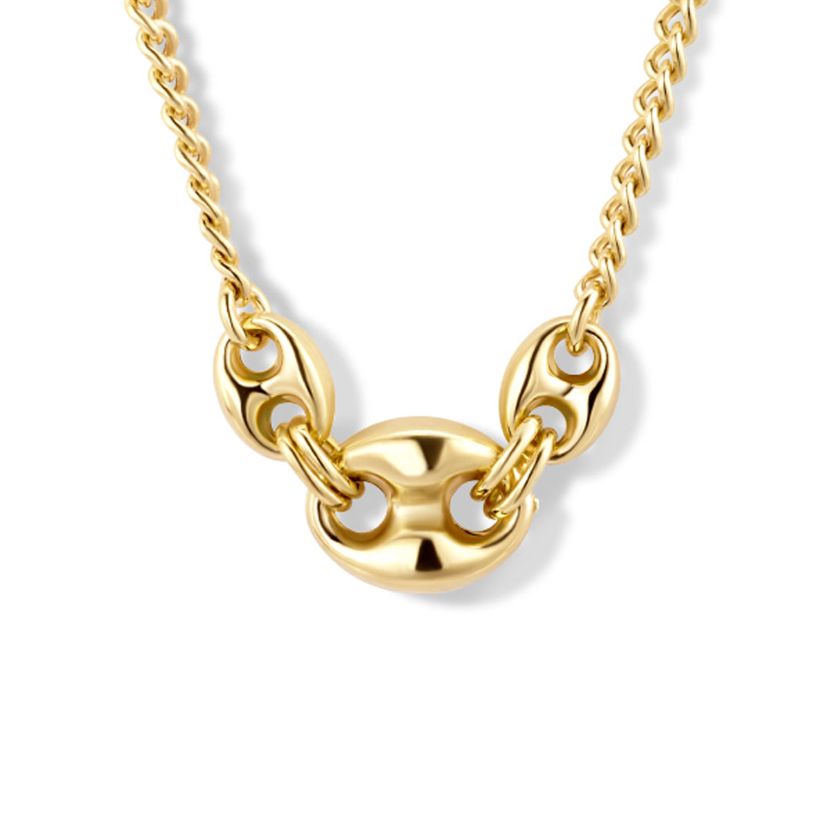 Collier 42 + 3 cm zilver verguld (geel)