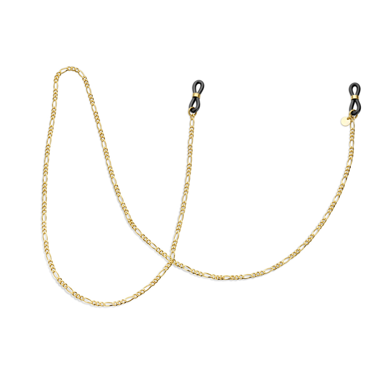 Zonnebril ketting figaro 3,0 mm 72 cm 1 micron zilver verguld (geel)