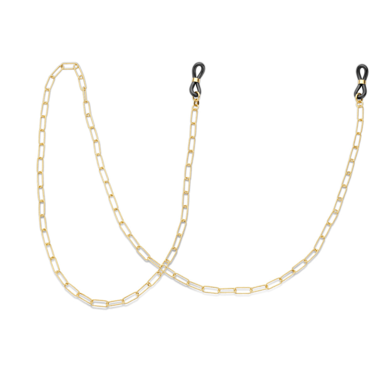 Zonnebril ketting paperclip 4,3 mm 75 cm 1 micron zilver verguld (geel)