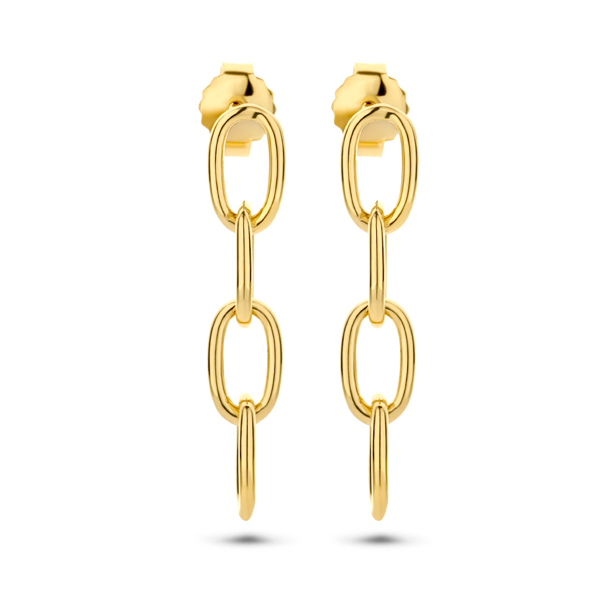 Oorhangers paperclip ronde buis zilver verguld (geel)