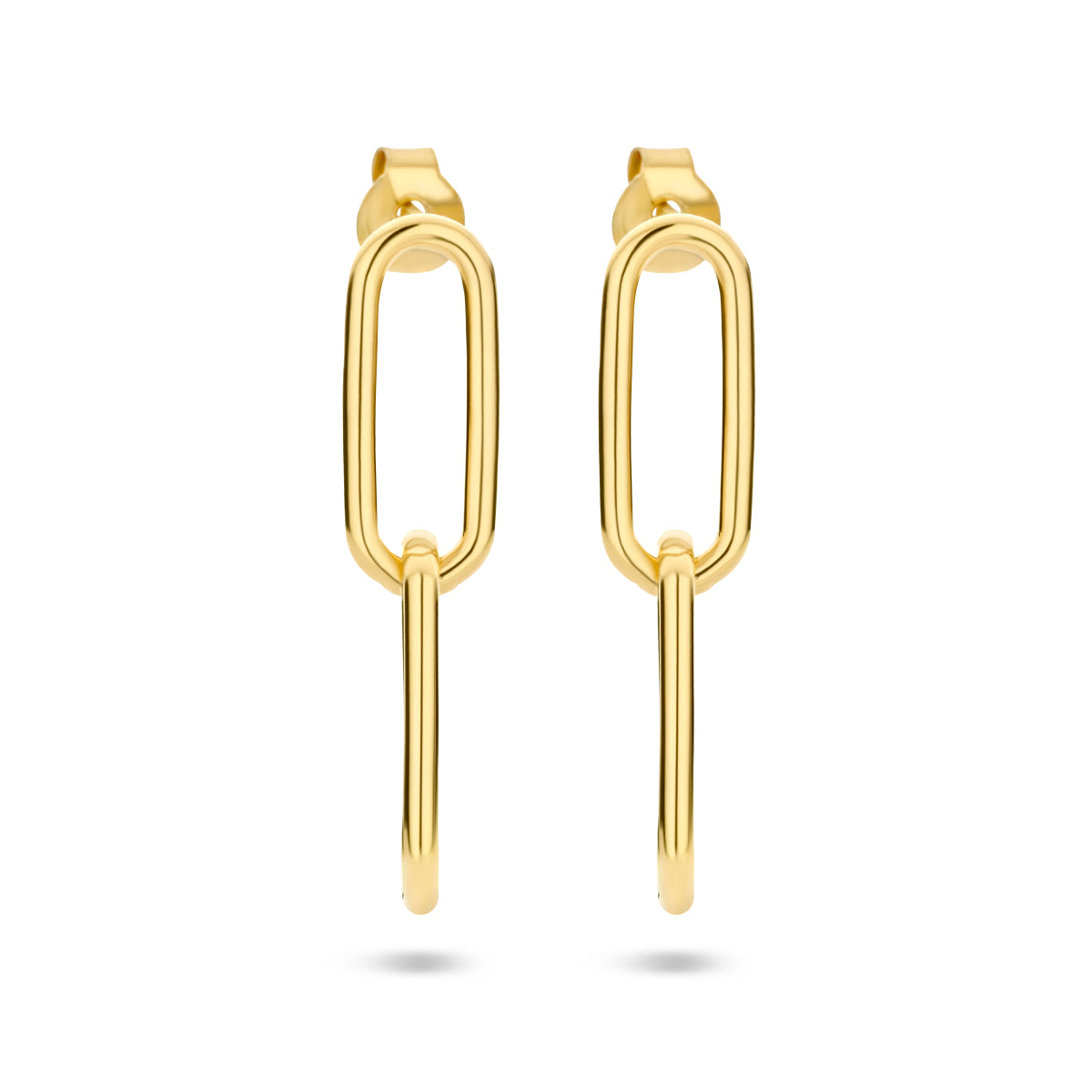 Oorhangers paperclip ronde buis zilver verguld (geel)