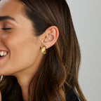 Stekeroorringen gediamanteerd 1 micron zilver verguld (geel)