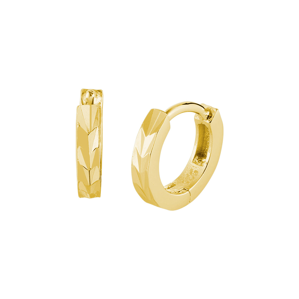 Klapoorringen vlak zilver verguld (geel)