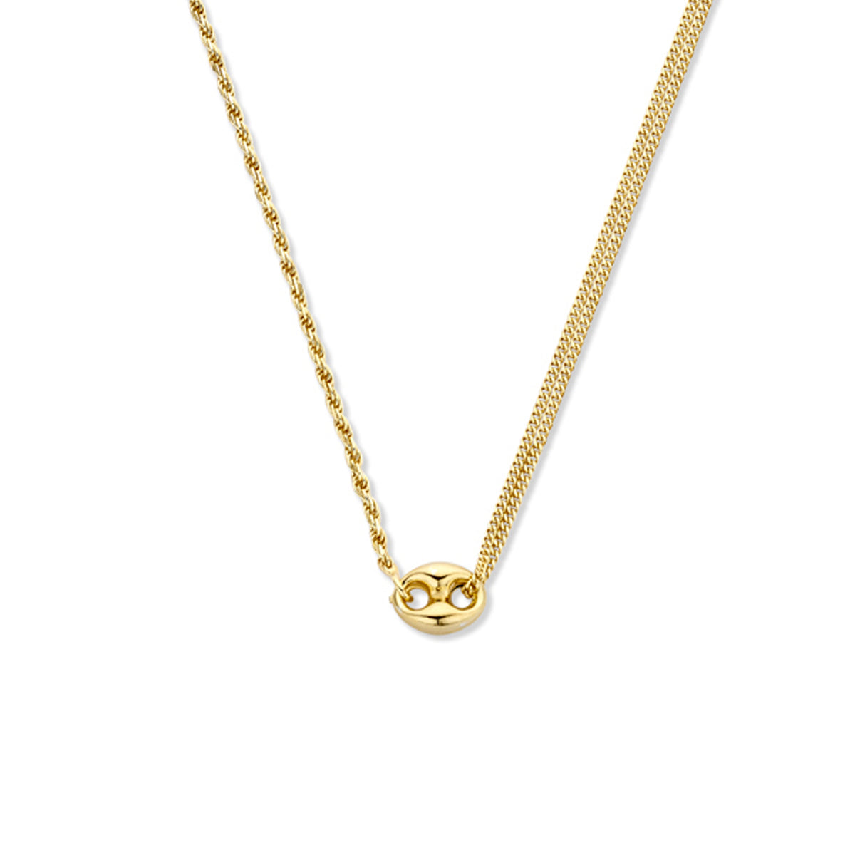 Combi-collier 1,8 mm 41 + 4 cm zilver verguld (geel)