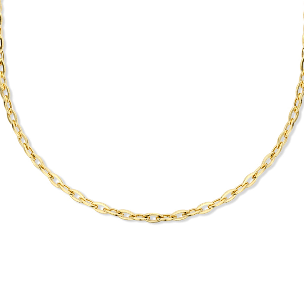 Collier anker 4,0 mm 45 cm zilver verguld (geel)