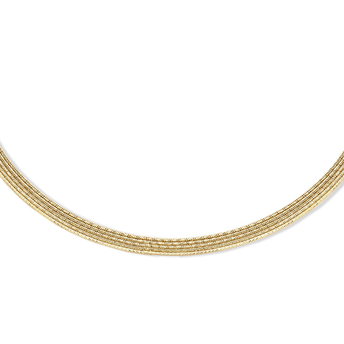Multi-collier slang 0,9 mm 40 + 5 cm 1 micron zilver verguld (geel)