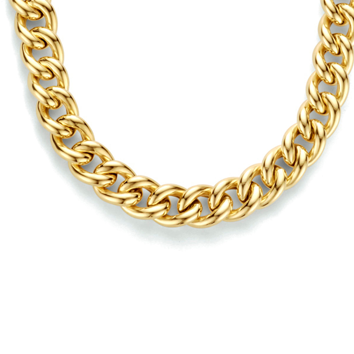 Collier gourmette 5,8 mm 45 cm 3 micron met groot springslot zilver verguld (geel)