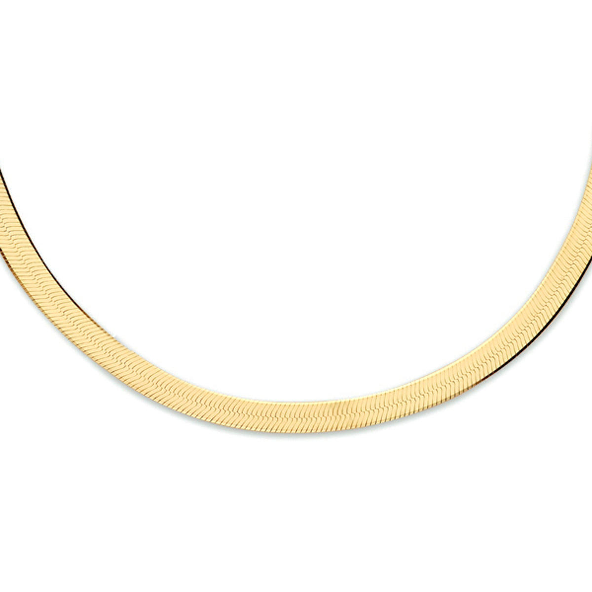 Collier slang plat 3,5 mm 40 + 5 cm 3 micron zilver verguld (geel)