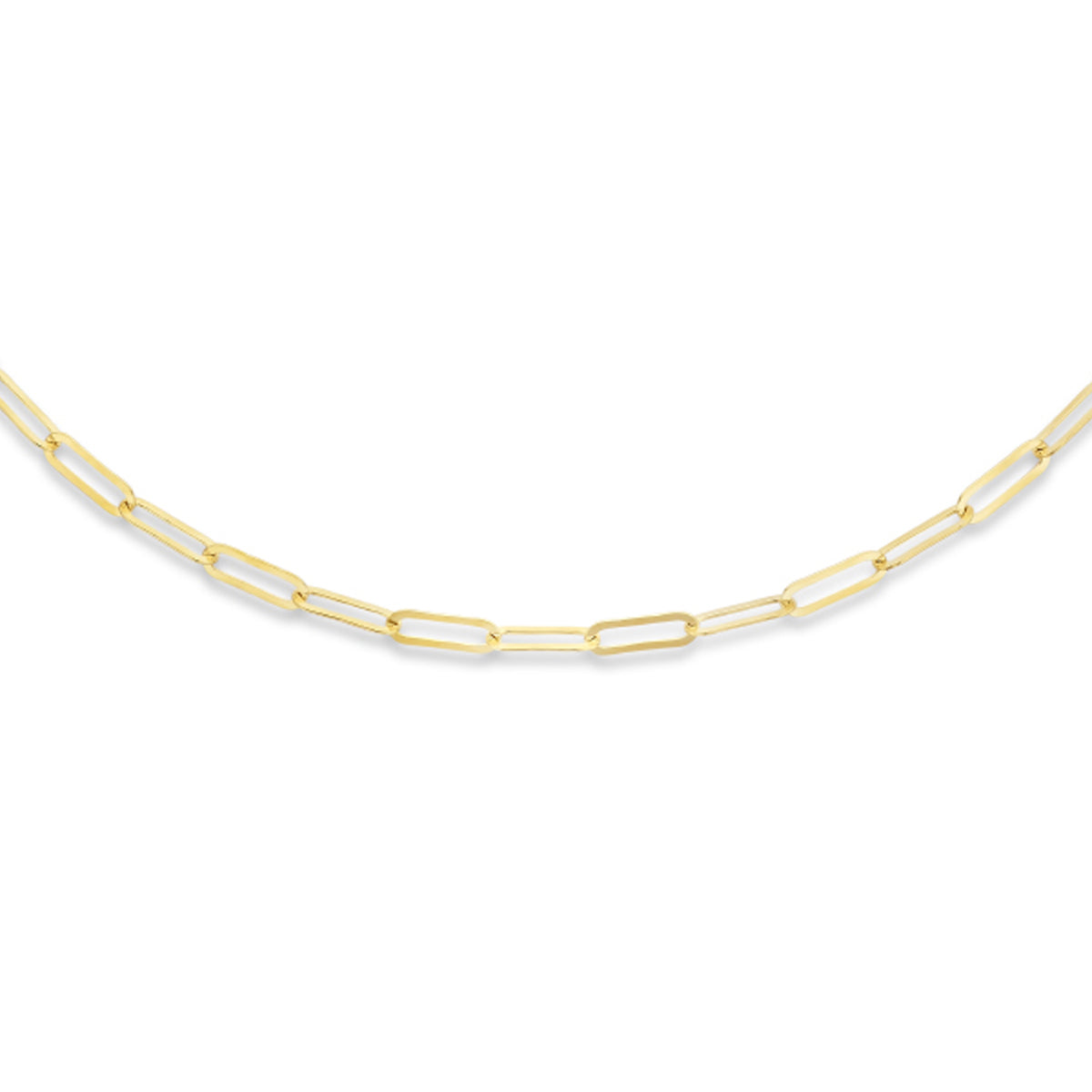 Combi-collier gourmette 2,0 mm en paperclip platte buis 3,0 mm 41 + 4 cm 1 micron zilver verguld (geel)