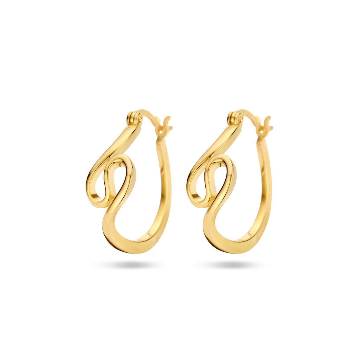 Oorringen zilver verguld (geel)