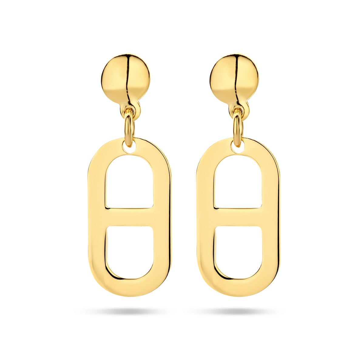 Oorhangers schakel zilver verguld (geel)