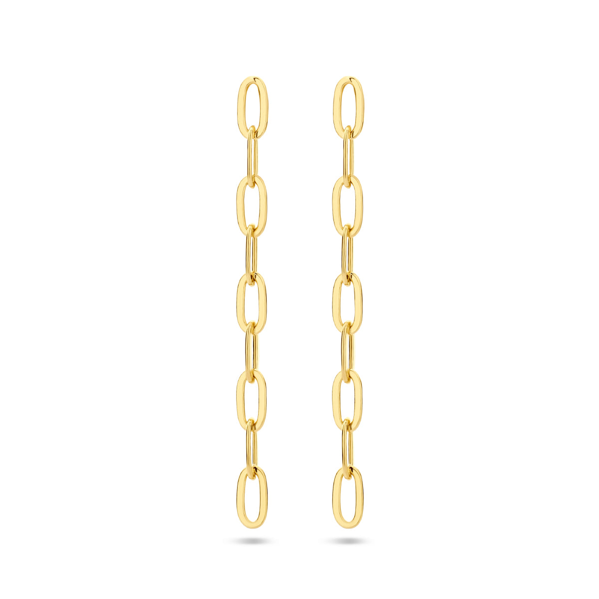 Oorhangers paperclip platte buis zilver verguld (geel)