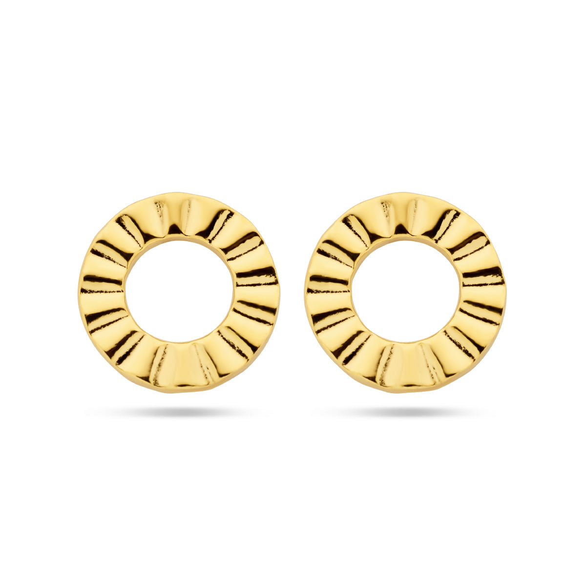 Oorknoppen rondje zilver verguld (geel)