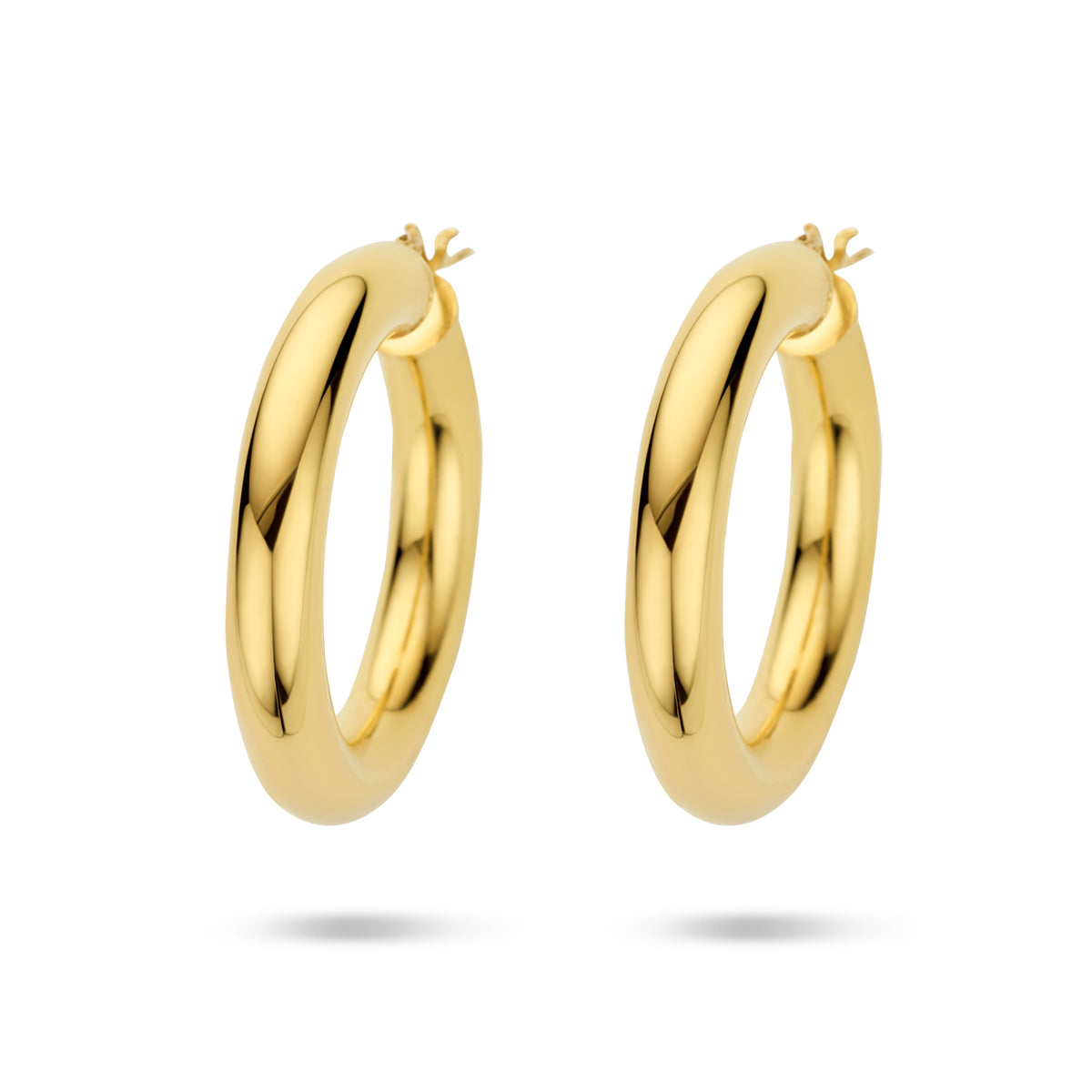 Oorringen 6,0 mm ronde buis 1 micron zilver verguld (geel)