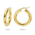 Oorringen 6,0 mm ronde buis 1 micron zilver verguld (geel)