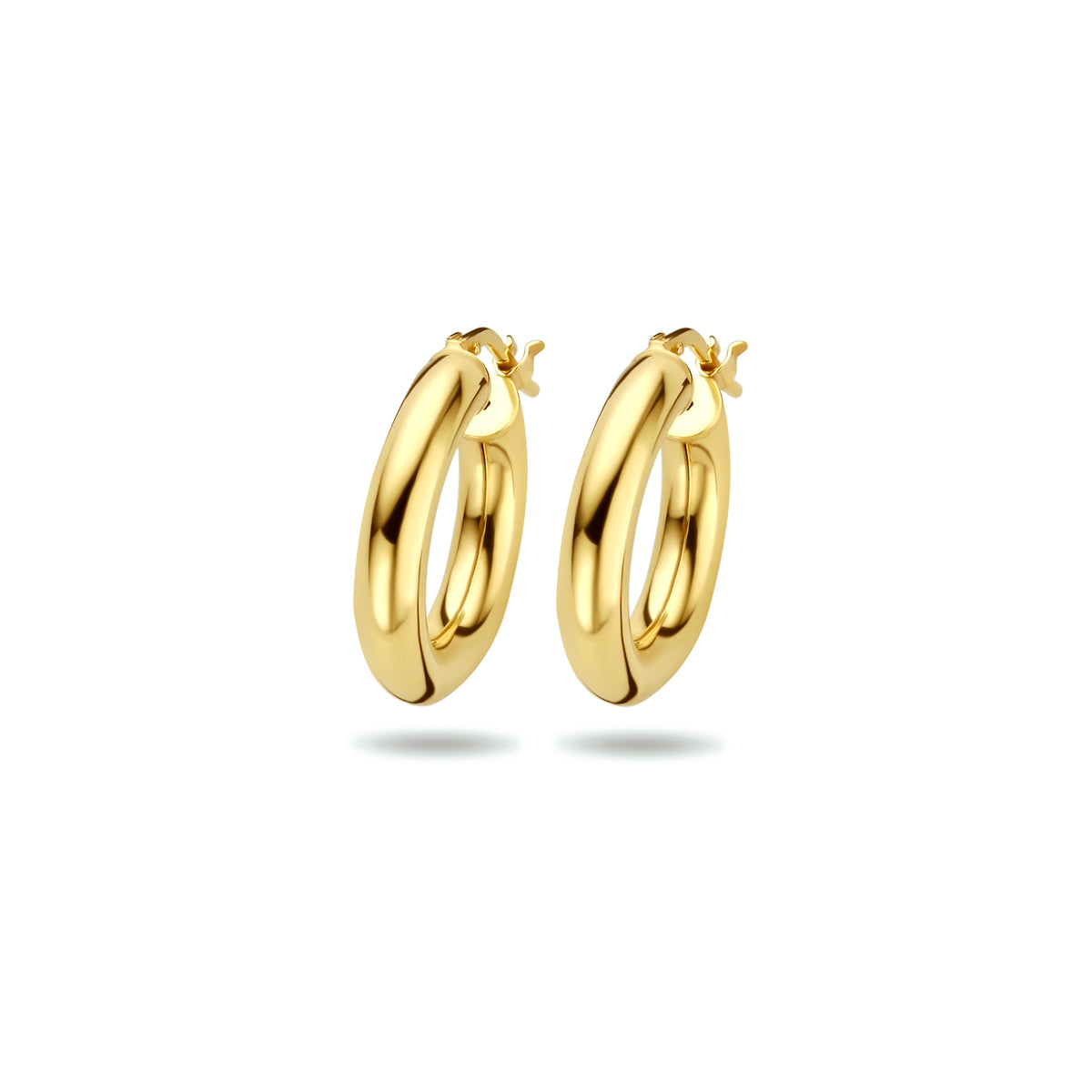 Oorringen ronde buis 4,0 mm 1 micron zilver verguld (geel)