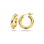 Oorringen ronde buis 4,0 mm 1 micron zilver verguld (geel)