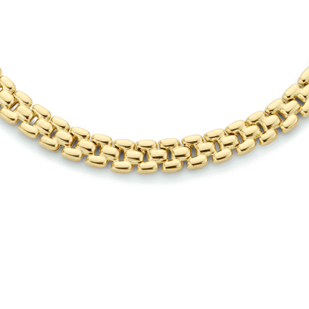 Collier panter 6,9 mm 43 cm 3 micron zilver verguld (geel)