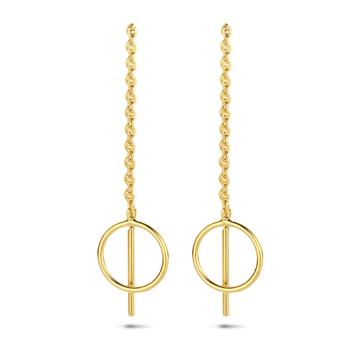 Doortrekoorbellen rondje 1 micron zilver verguld (geel)