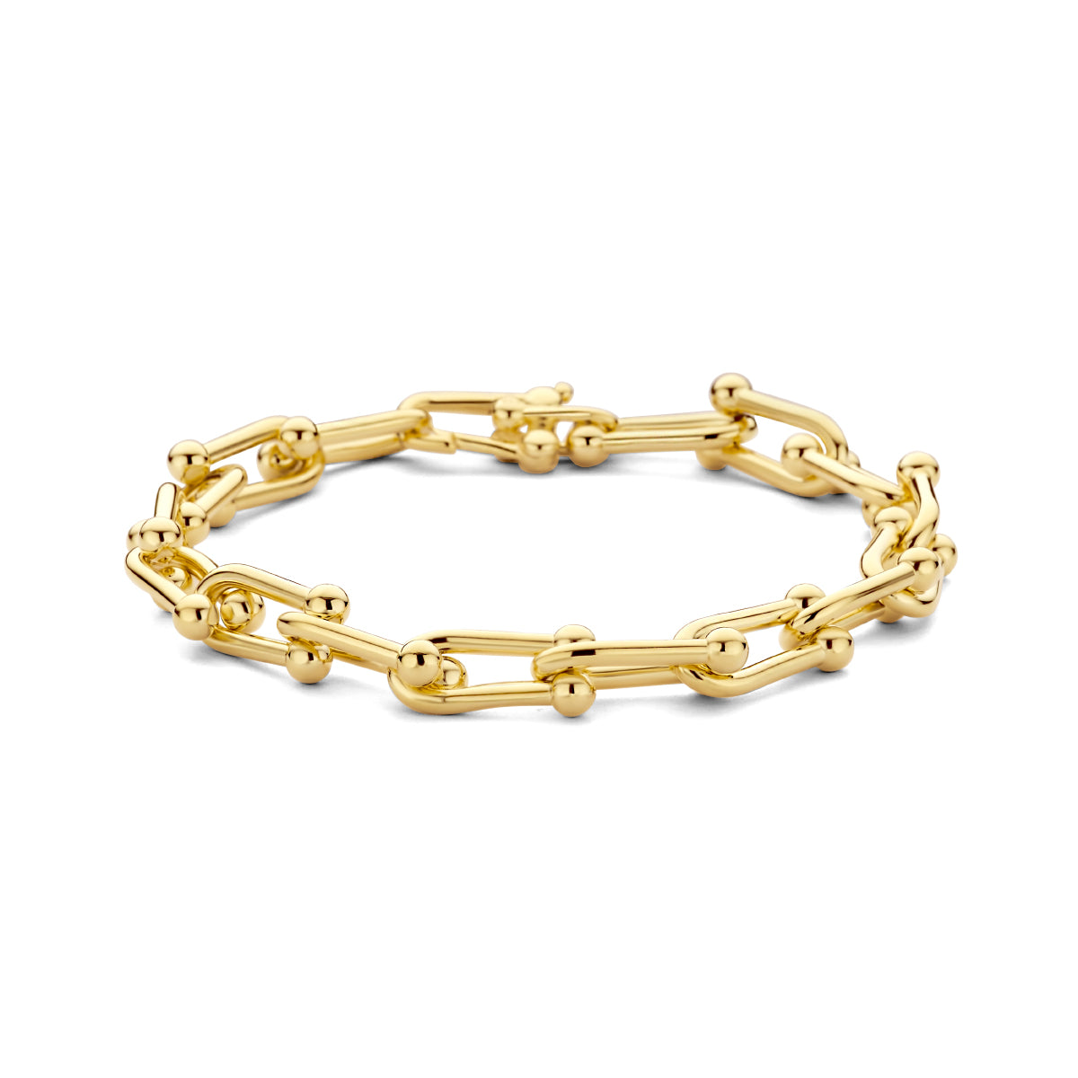 Armband 8 mm 20,5 cm 3 micron zilver verguld (geel)