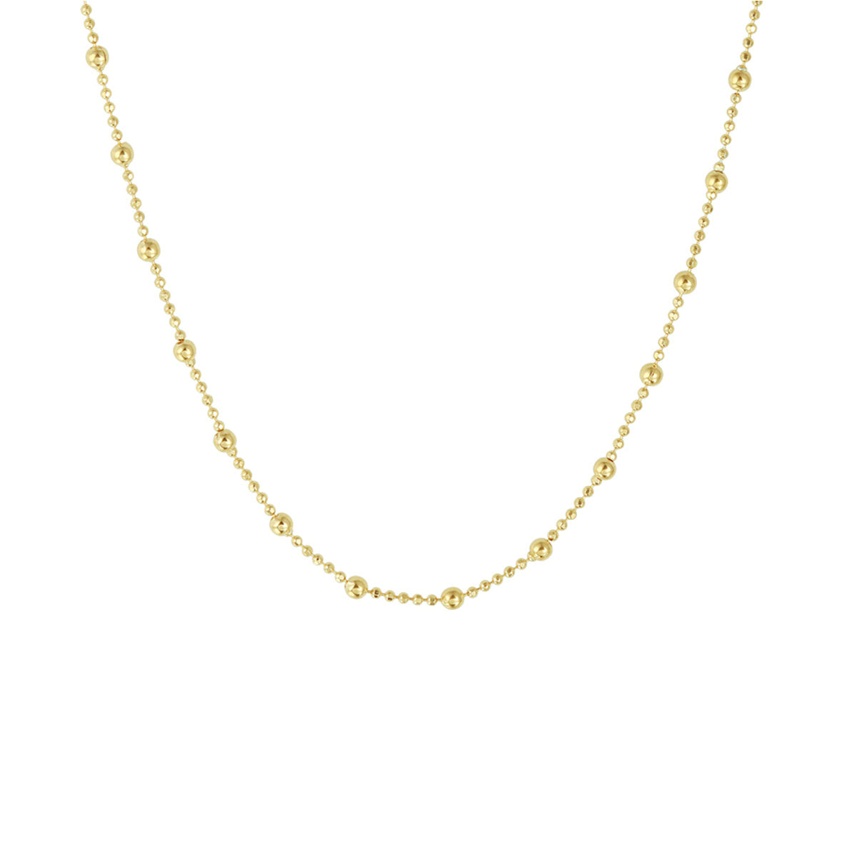 Collier bolletjes 2,0 mm 40 + 4 cm 3 micron zilver verguld (geel)