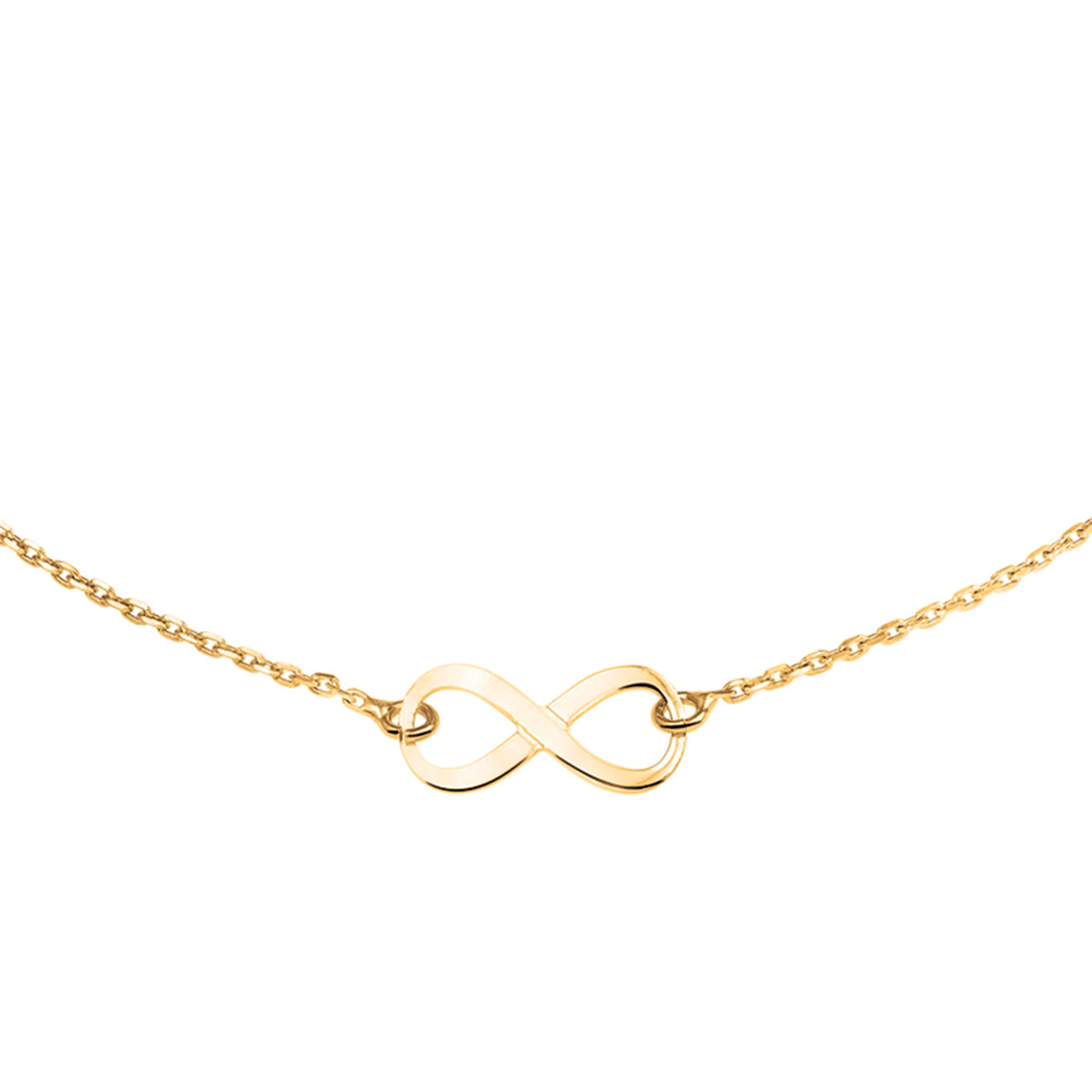 Collier infinity 41 + 4 cm 3 micron zilver verguld (geel)