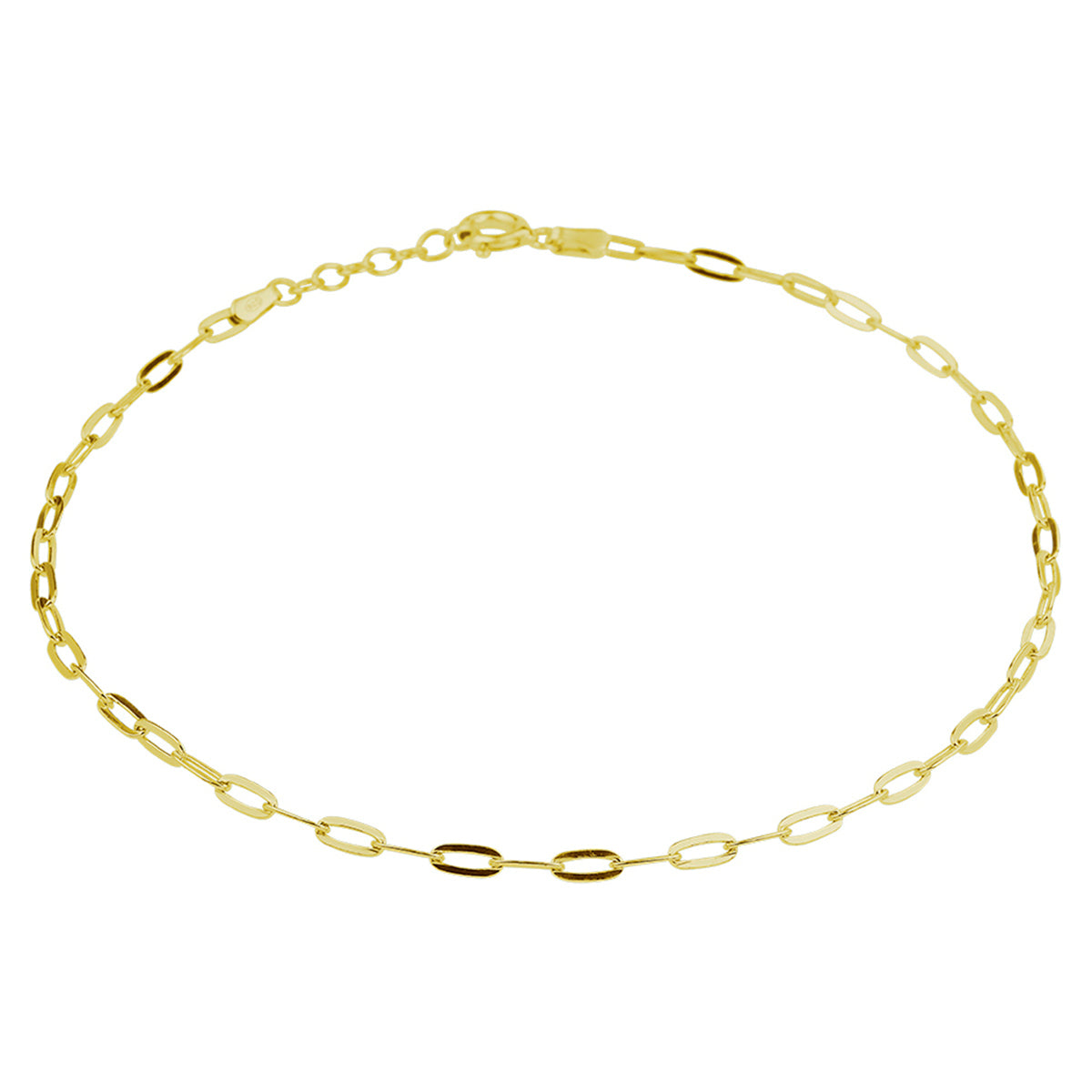 Enkelbandje anker 2,4 mm 24 + 2 cm 3 micron zilver verguld (geel)