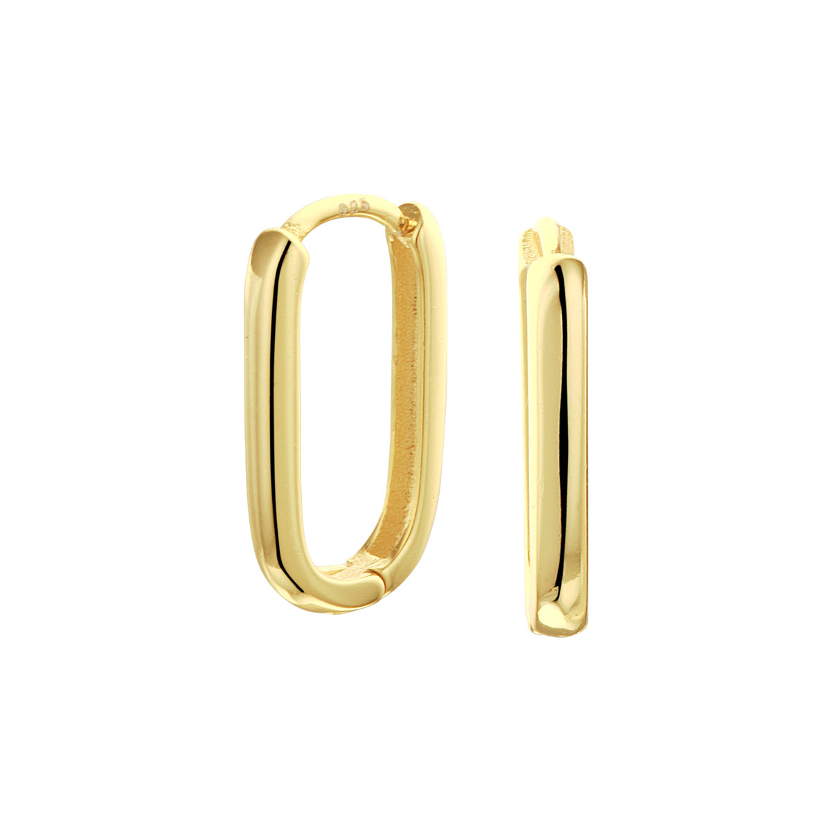 Klapoorringen paperclip 1 micron zilver verguld (geel)