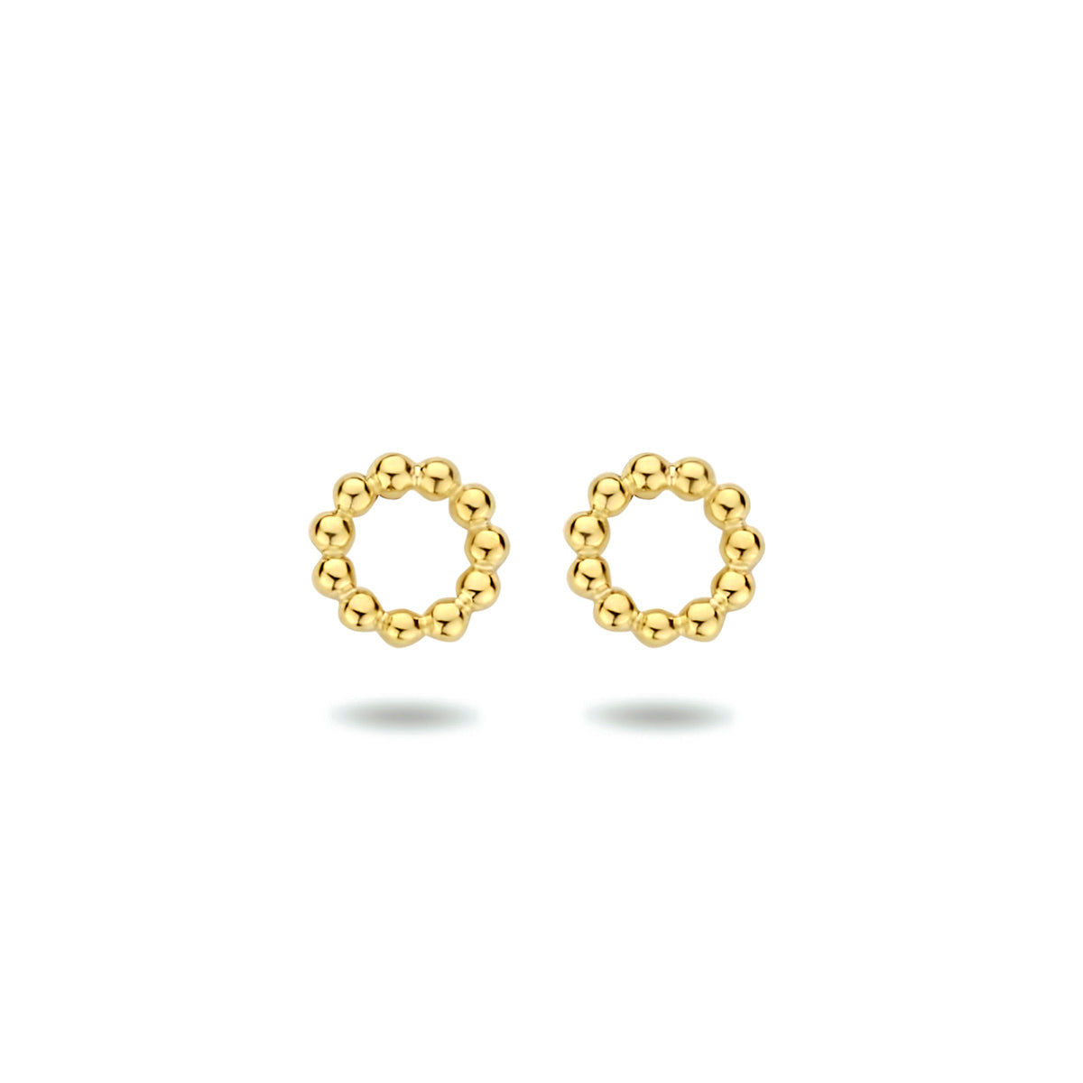 Oorknoppen rond 1 micron zilver verguld (geel)