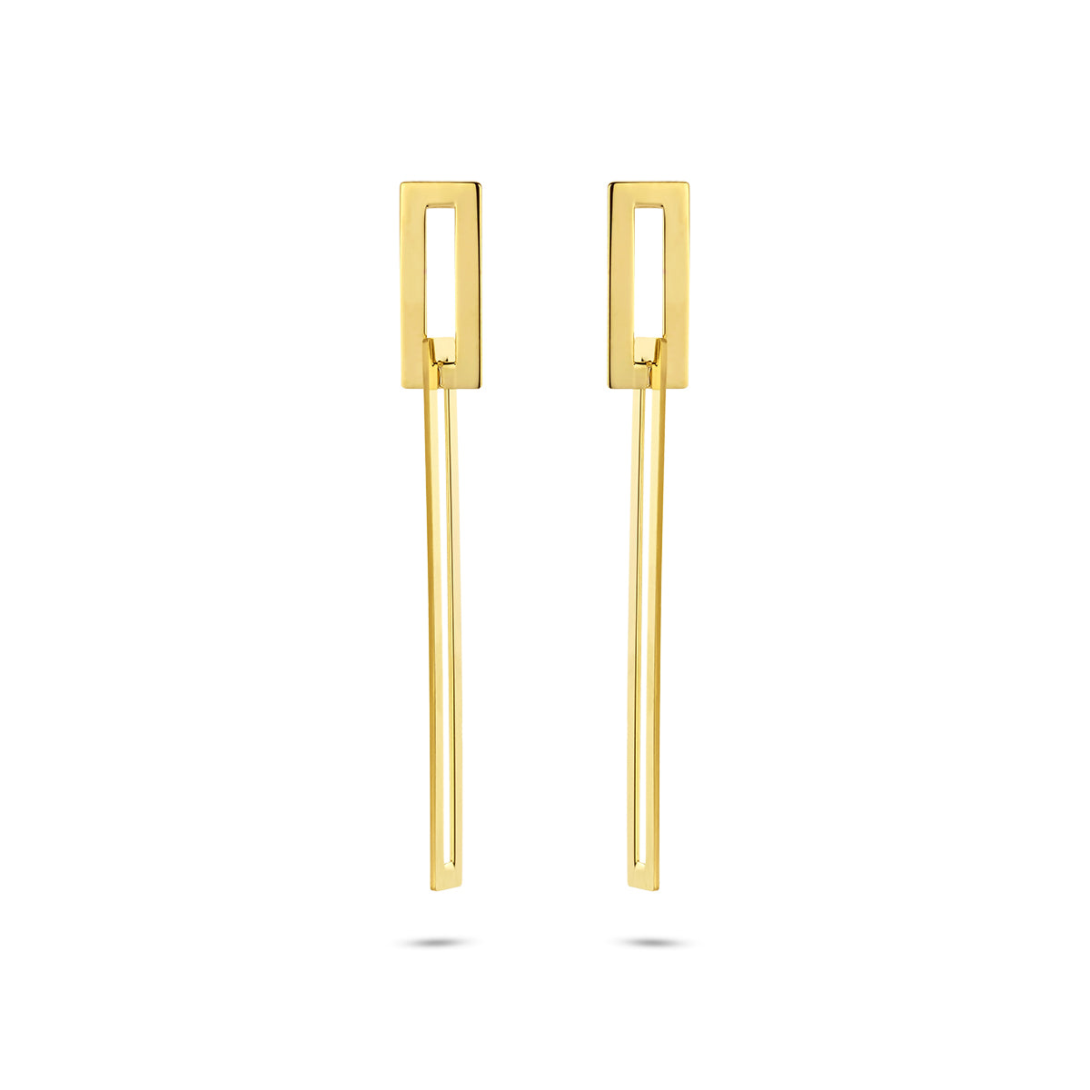 Oorhangers rechthoeken 1 micron zilver verguld (geel)