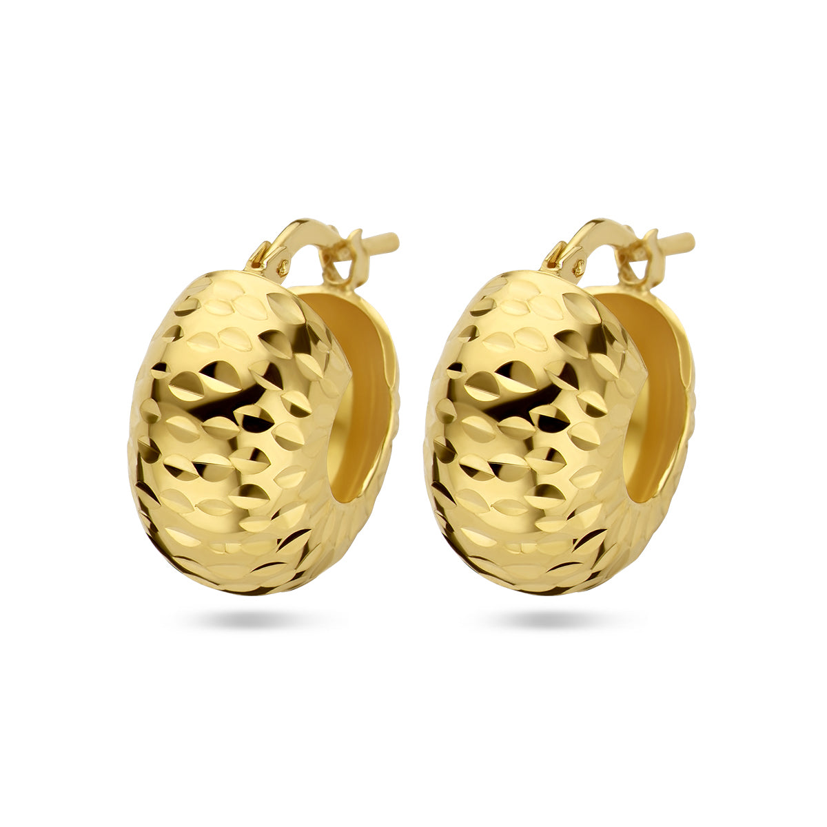 Oorringen gediamanteerd 1 micron zilver verguld (geel)