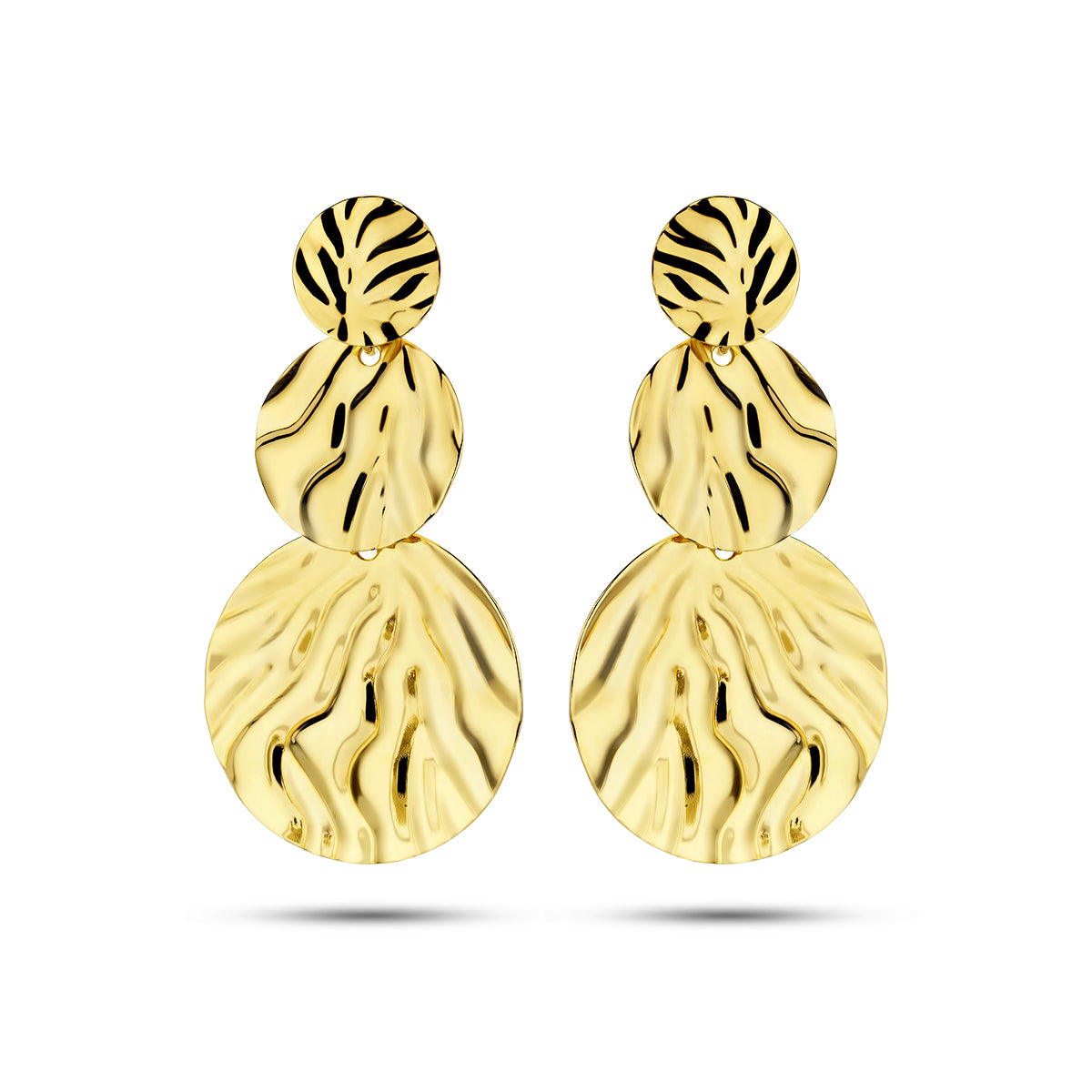 Oorhangers reliëf 1 micron zilver verguld (geel)