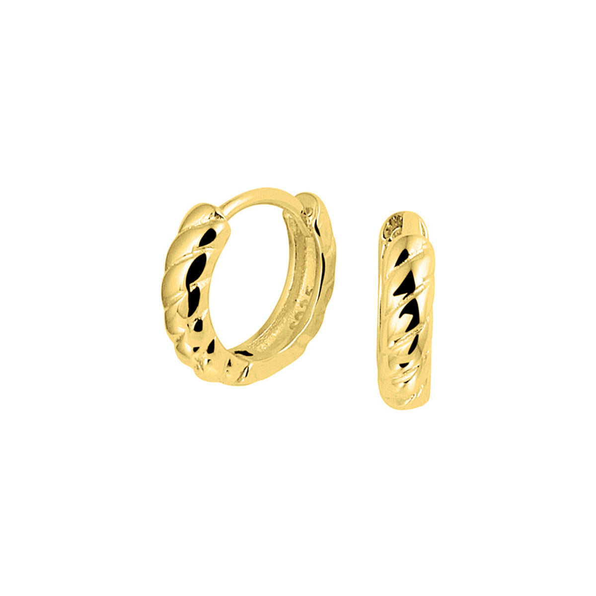 Klapoorringen 1 micron zilver verguld (geel)