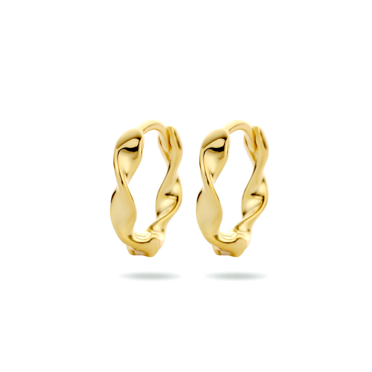 Klapoorringen gedraaid 1 micron zilver verguld (geel)