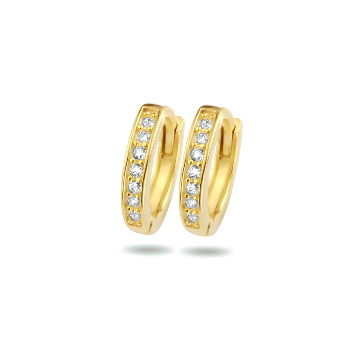 Klapoorringen zirkonia 1 micron zilver verguld (geel)