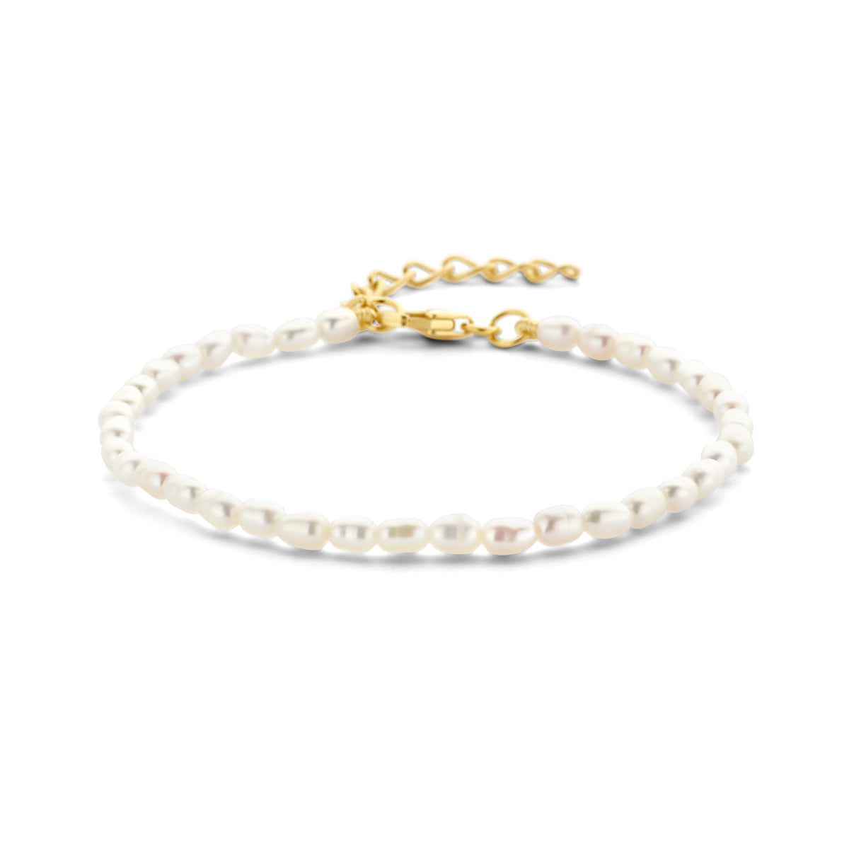 Armband parels 3.2 mm 16 + 3 cm 3 micron zilver verguld (geel)