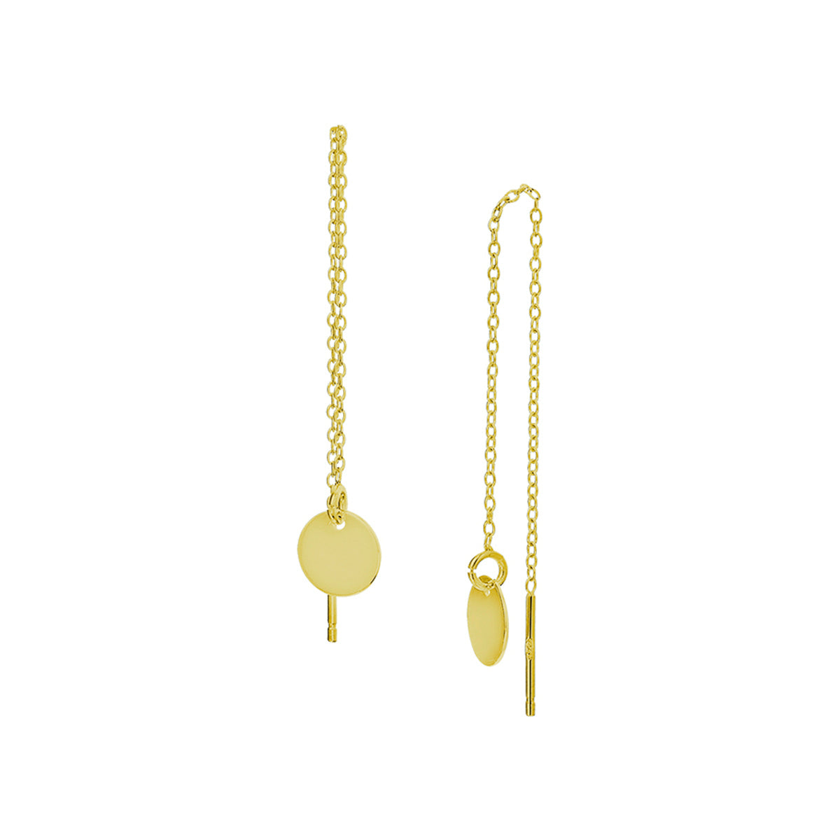 Doortrekoorbellen rondje 1 micron zilver verguld (geel)