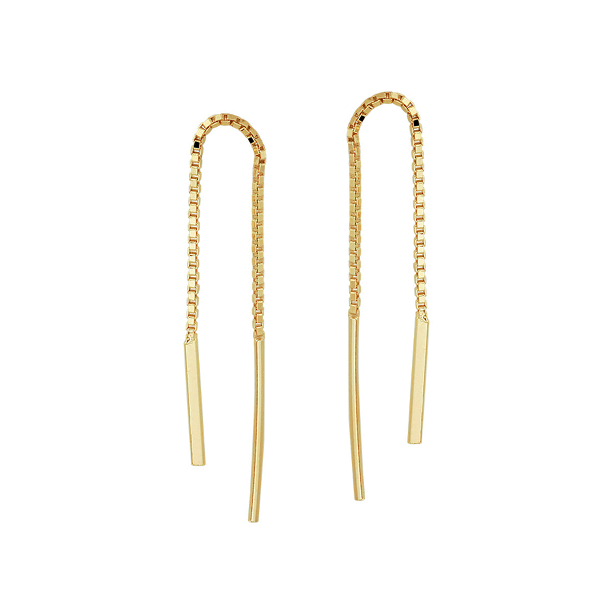 Doortrekoorbellen balkje 1 micron zilver verguld (geel)