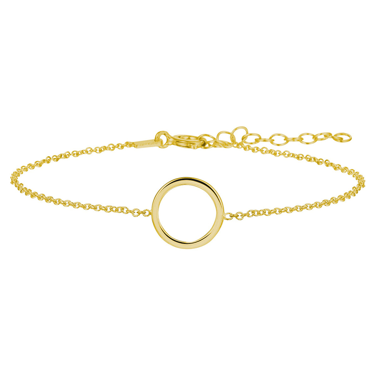 Armband rondje 16 + 3 cm 3 micron zilver verguld (geel)