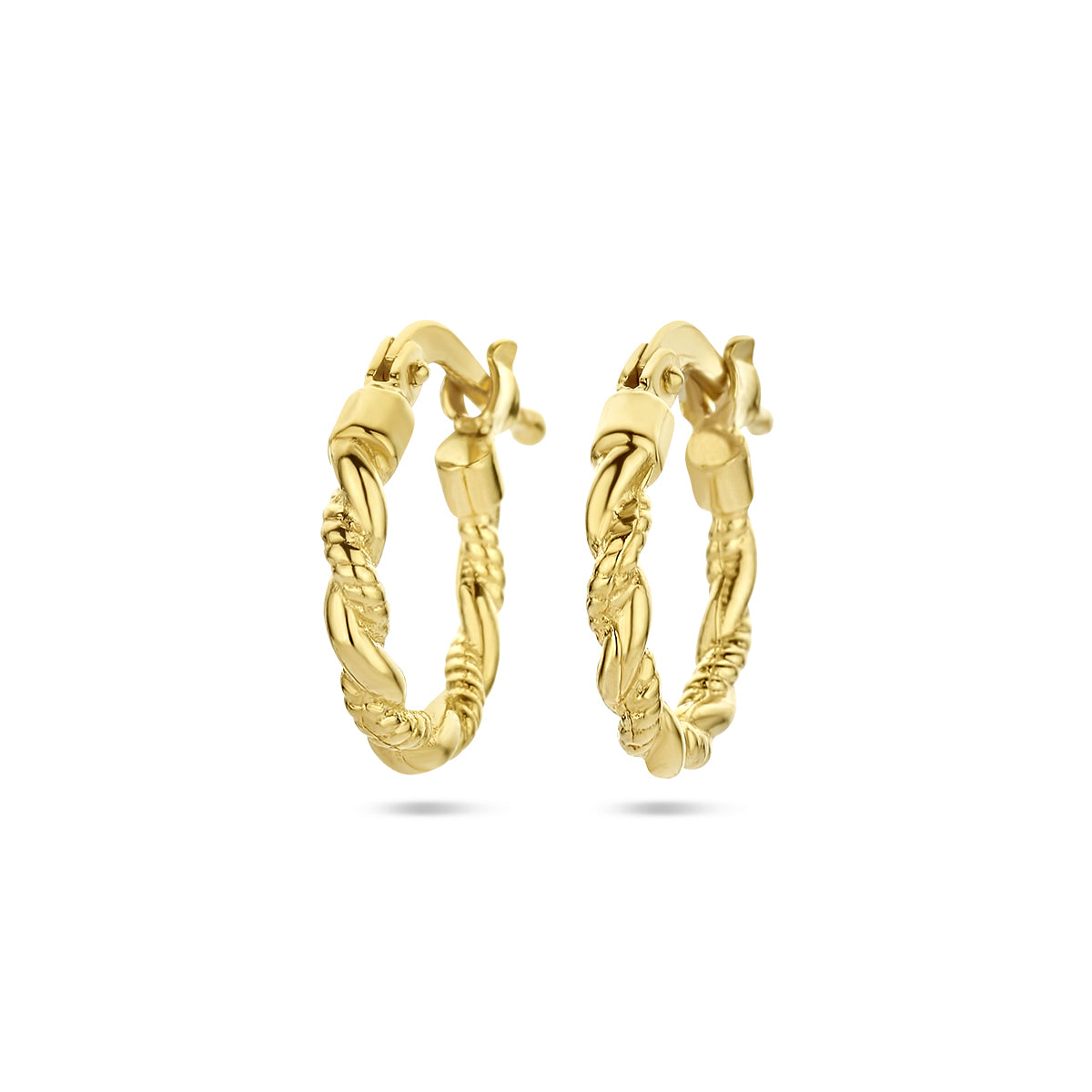 Oorringen gedraaide buis 1 micron zilver verguld (geel)