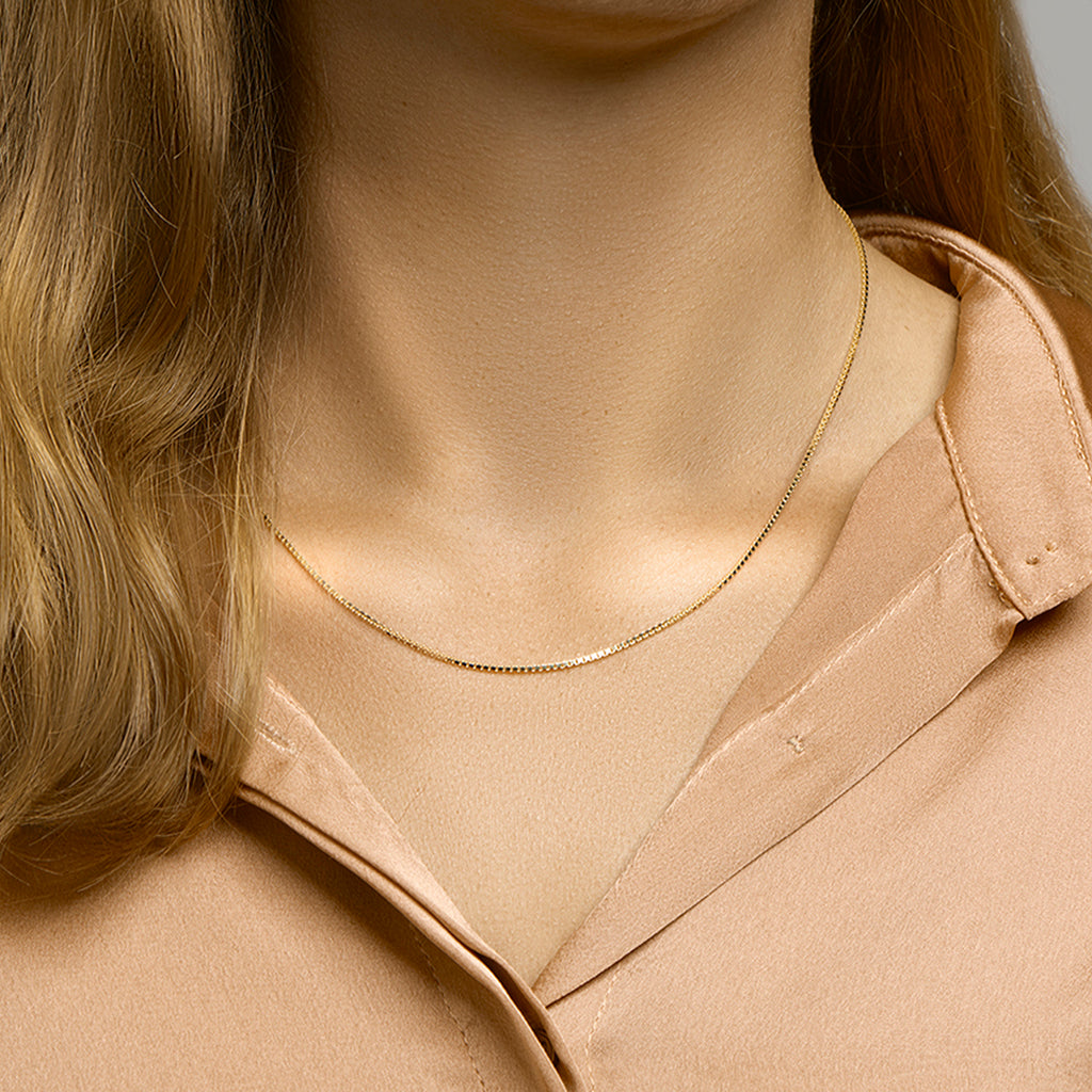 Collier venetiaans 1,3 mm 3 micron zilver verguld (geel)