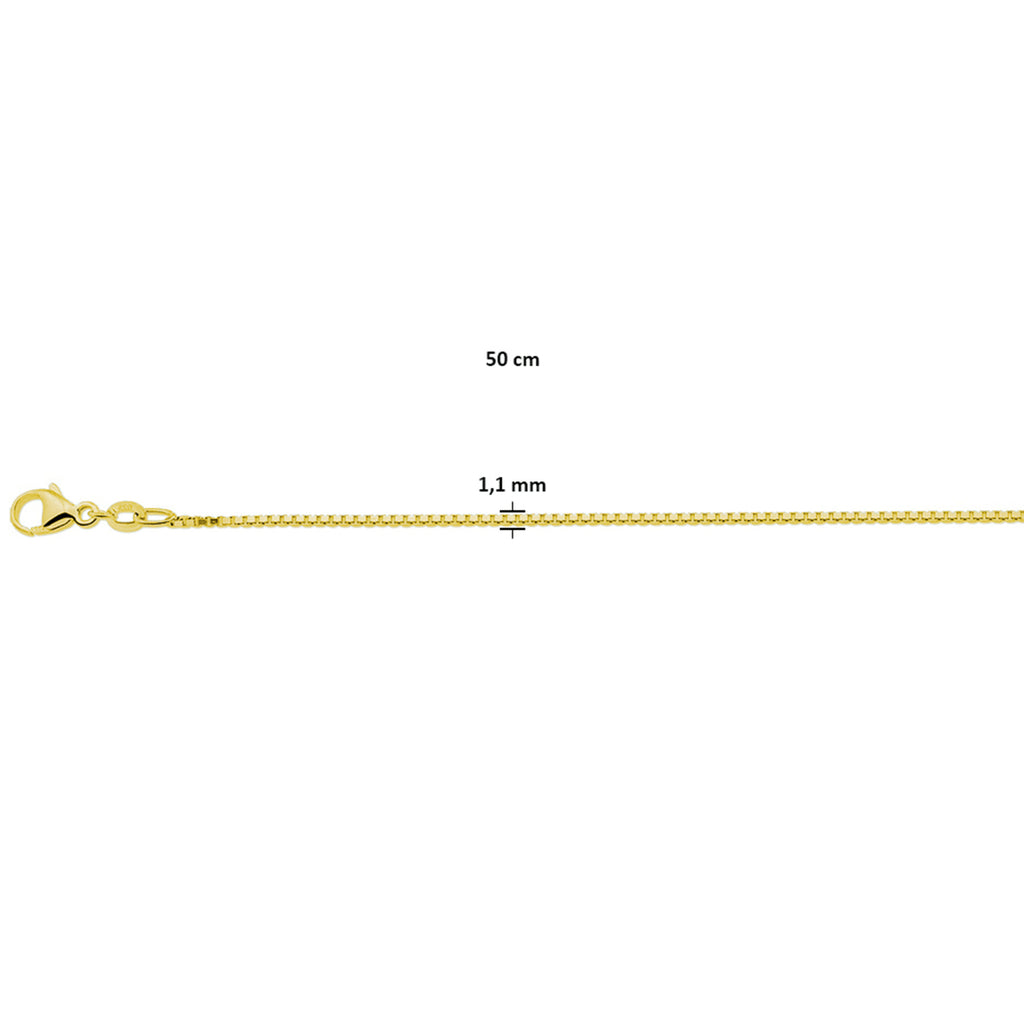 Collier venetiaans 1,1 mm 3 micron zilver verguld (geel)