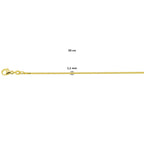 Collier venetiaans 1,1 mm 3 micron zilver verguld (geel)