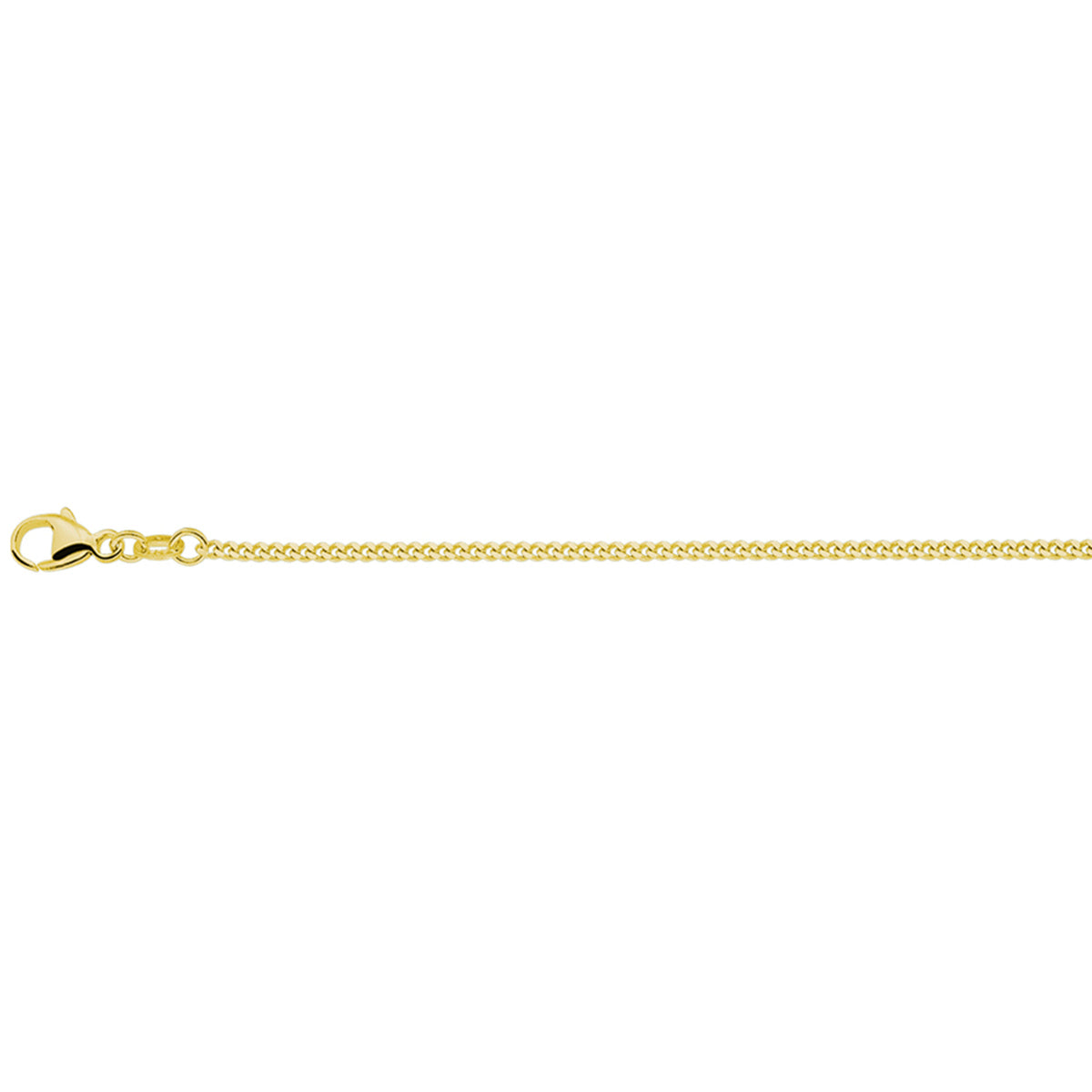 Collier gourmette 4-zijdes geslepen 1,4 mm 41 + 4 cm 3 micron zilver verguld (geel)