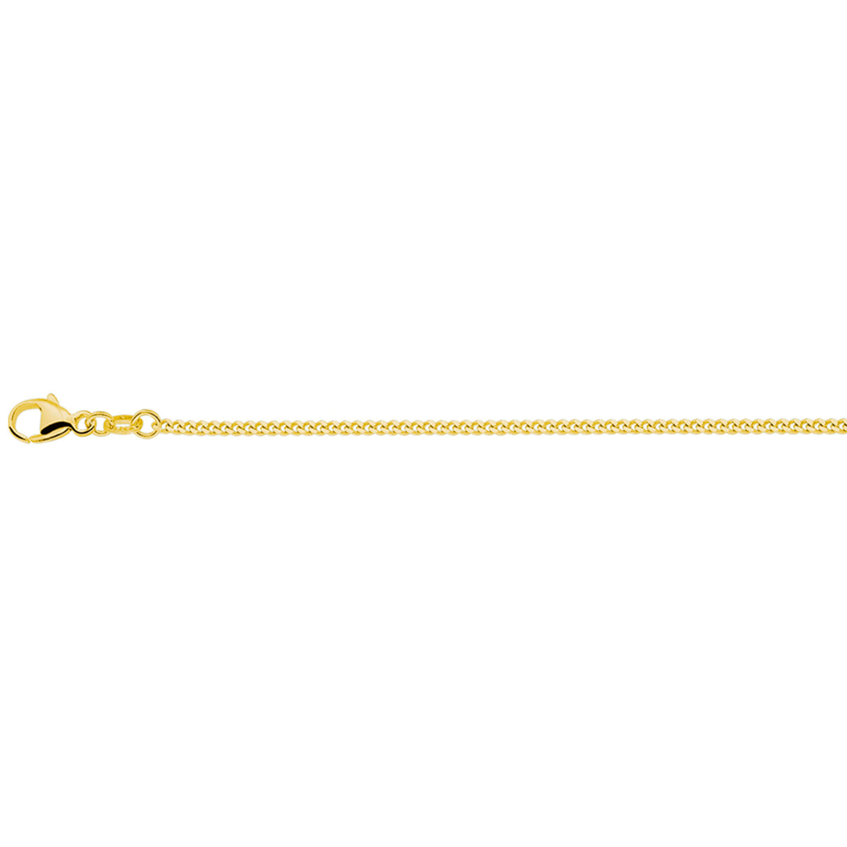 Collier gourmette 4-zijdes geslepen 1,4 mm 3 micron zilver verguld (geel)