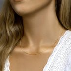 Collier gourmette 4-zijdes geslepen 1,4 mm 3 micron zilver verguld (geel)