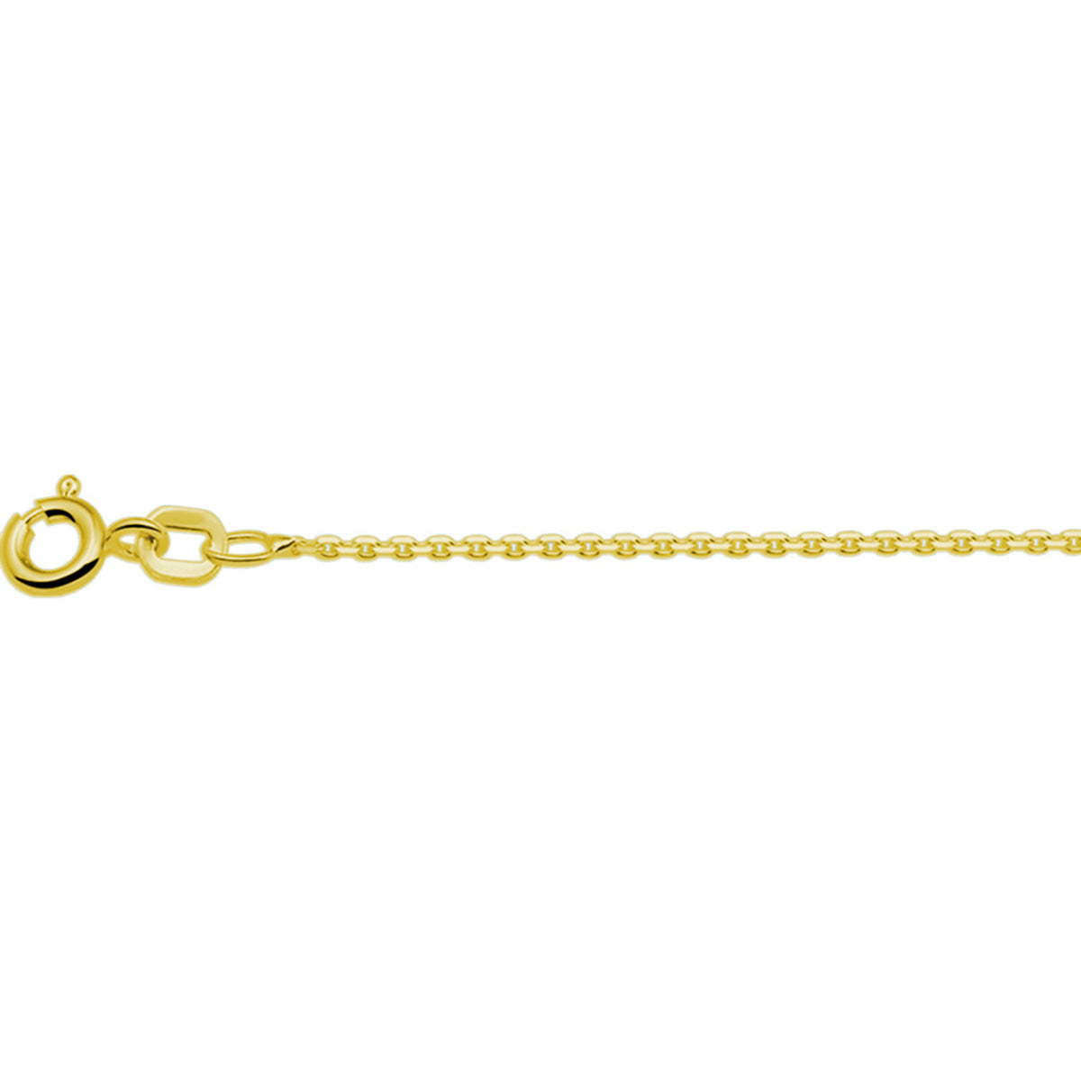 Collier anker gediamanteerd 1,1 mm 3 micron zilver verguld (geel)